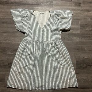 Madewell Joss Striped Mini Babydoll Dress XS